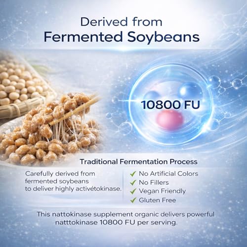 Nattokinase Capsules 10800 FU - Organic Heart Health Supplement