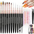 Teenitor 29Pcs Nail Art Kit with Brushes, Dotting Pens & Striping Tape