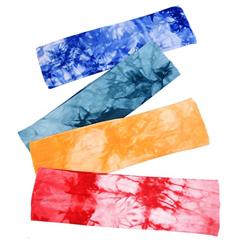 10 Pack Tie Dye Headbands for Women Girls Teens - Boho Elastic Hair Accessories