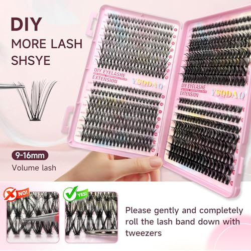 Lash Clusters Kit 640Pcs 8-16MM DD-Curly Eyelash Extensions