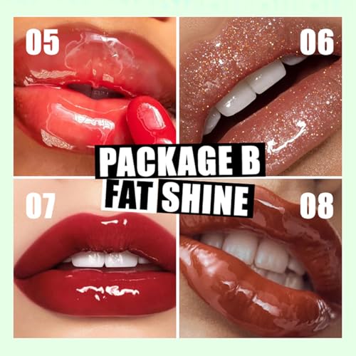 YJXFCBQIC Lip Oil with Big Brush Head - 8 Shades of Glossy Hydration