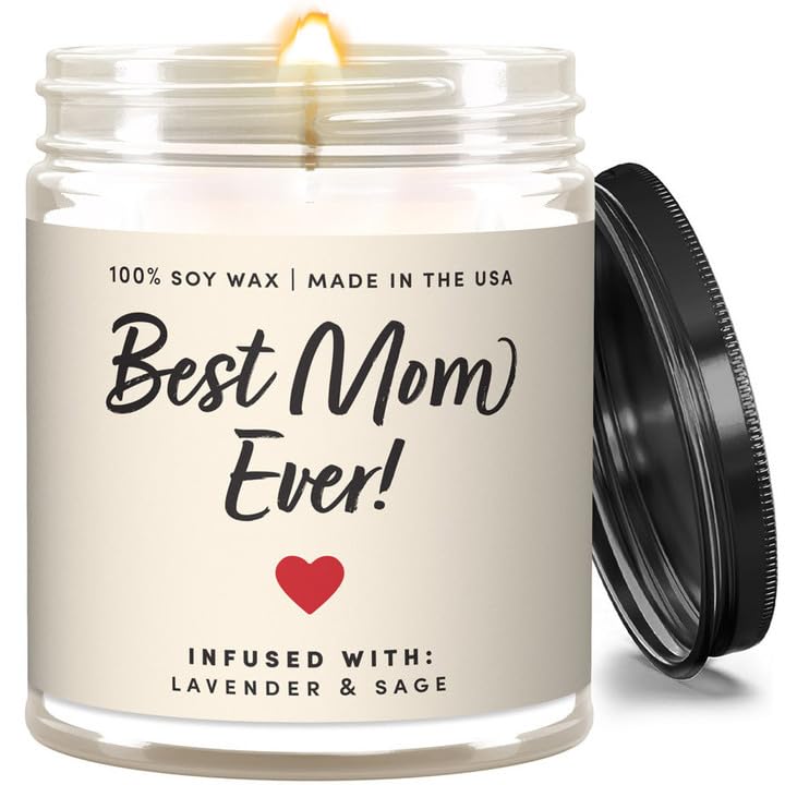 Birthday Gifts for Mom, Mom Candle, Best Mom Ever Gifts, Cool Gifts for Moms Birthday, Mom Gifts from Daughter, Mother Birthday Gifts, Best Gifts for Mom, Presents for Mom, Candle for Mom – 9oz