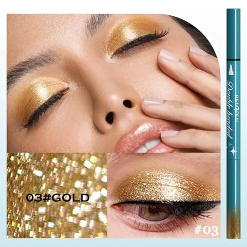 Dual-End Eyeliner Pencil - Gold Shimmer & Black Liquid