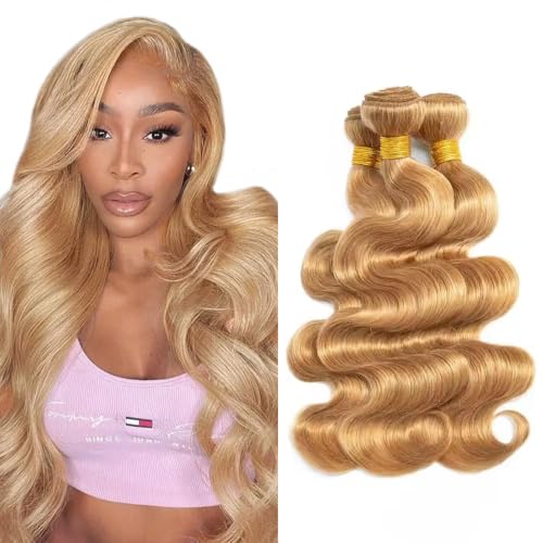 Honey Blonde Body Wave Hair Bundles - 27, 26, 28, 30 Inch