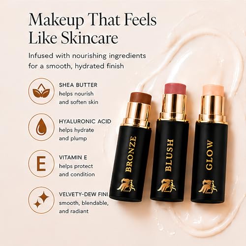 Cream Contour Stick Set – Blush, Bronzer & Highlighter Trio