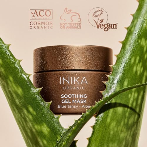 INIKA Organic Soothing Gel Mask | Instantly Calm, Luxurious, Cooling & Repairs Damaged Skin, Vegan, Sensitive Ingredients. 50mL