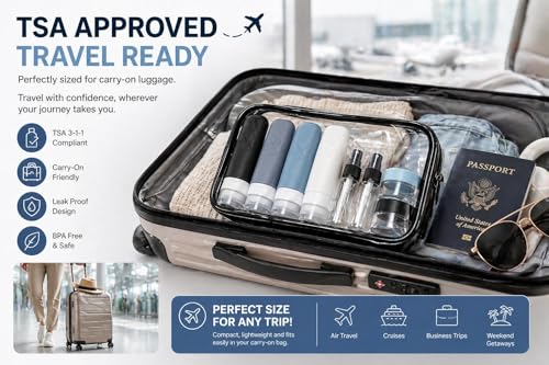 18 Pack TSA Approved Travel Bottles Set – Leak Proof Silicone Containers