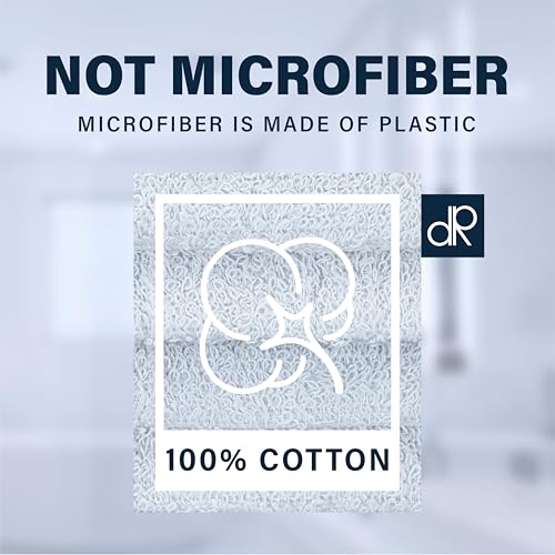 Cotton Washcloths 12x12 in White 10 Pack, 350 GSM