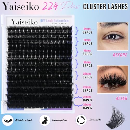 Yaiseiko 300D Fluffy Lash Clusters 12-25mm Eyelash Extensions