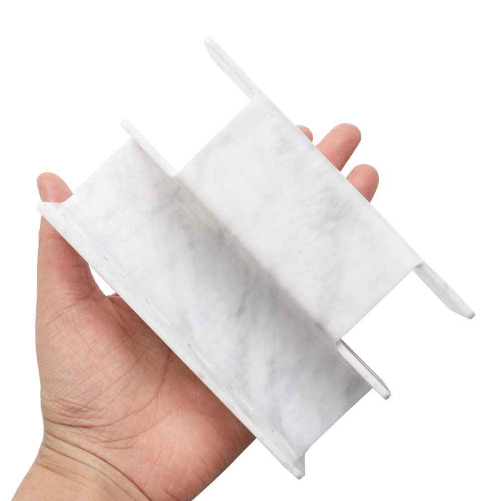 Mekupeu 6 Holes Tweezers Holder Eyelash Extension Supplies Display Stand, Marble, 1 Pc