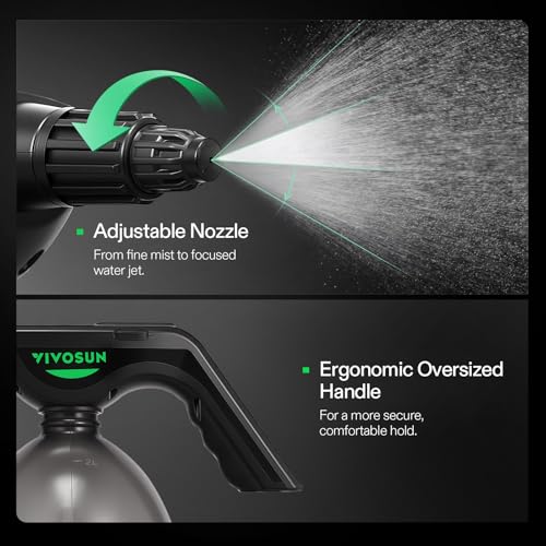 VIVOSUN Battery-Powered Plant Sprayer 2L, USB Rechargeable Mister