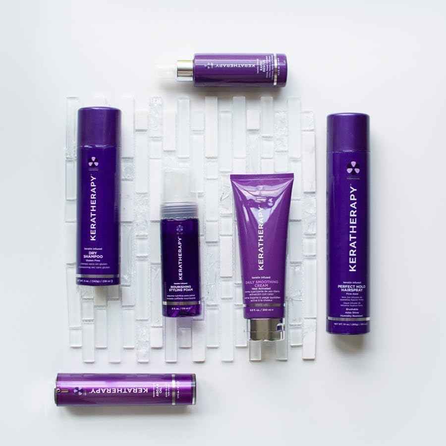 KERATHERAPY Daily Smoothing Cream, 6.8 fl. oz., 200 ml - Keratin Infused Smoothing Cream for Blowouts with Collagen, Jojoba Oil, Wheat & Argan Oil