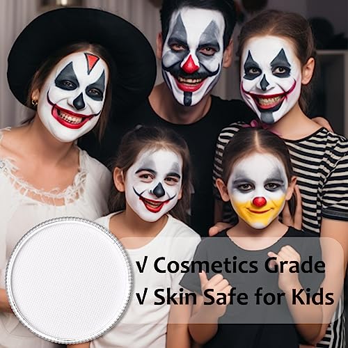 BADCOLOR White Clown Face & Body Paint Kit 30g Water-Activated SFX Makeup for Halloween & Cosplay