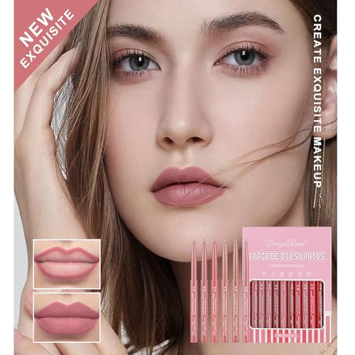 12 Colors Lip Liner Pencil Set - Waterproof Matte Lipstick