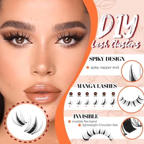 Fairy Manga Lash Clusters 8-18mm C Curl Eyelash Extensions 160Pcs