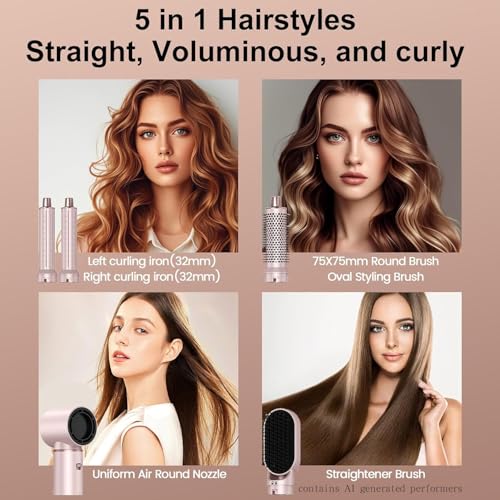 5 in 1 Hair Dryer Brush - Curler, Straightener & Styler Tool