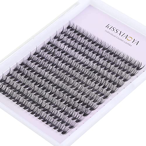 KISSXIAOYA Cluster Eyelashes Extensions, 240pcs 40D 0.07D Curl Soft Individual Lashes Natural False Eyelashes Cluster DIY Eyelash Extension (240pcs, 13mm)