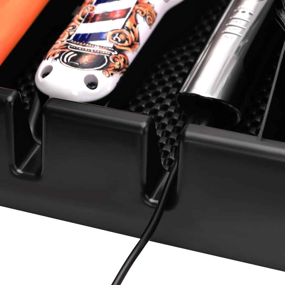 Barber Clippers Tray Station Hair Trimmer Holder Multifunctional Razors Case Stylist Hairdressing Combs Clips Scissors Holder(12.87" X 8.9")