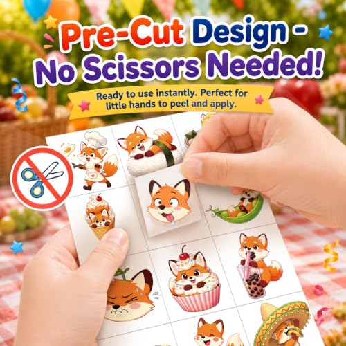 96pc Fox Temporary Tattoos for Kids | Waterproof Party Favors