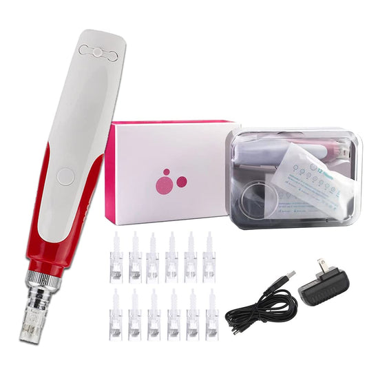 ALIWOD Beauty Microneedling Pen at-Home Kit Wireless Tools Cartridges with 8 * 36Pins 4 * 12Pins Replacement Parts Pin Heads N2