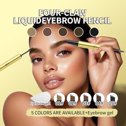 2-in-1 Brow Pen & Gel - Long-Lasting, Waterproof (Dark Brown)