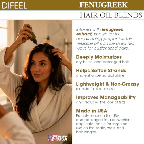 Difeel Fenugreek Hair Oil - Nourishing Treatment for All Hair Types, 7.1 oz