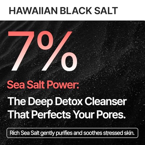Stretch & Glow Black Salt Cleansing Powder ? Powder-to-Foam Exfoliating Cleanser with Hawaiian Black Salt & Kaolin, Pore-Clearing Daily Face Wash (50 g / 1.76 oz)