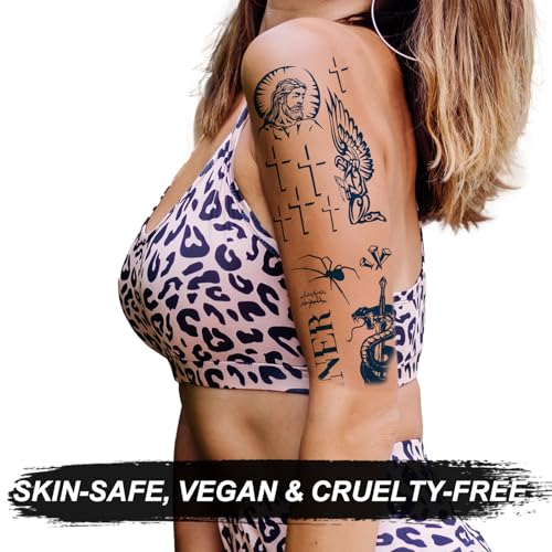 6-Pack Semi-Permanent Temporary Tattoos – Waterproof, Lasts 1-2 Weeks