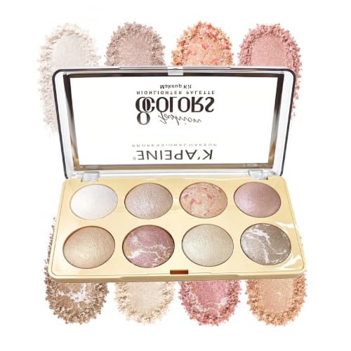 K'APEINE 8-Color Baked Eyeshadow Palette with Blush & Contour
