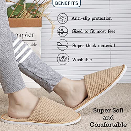 Non-Slip Washable Spa Slippers for Guests - Unisex Indoor Shoes (6-10 Pairs)