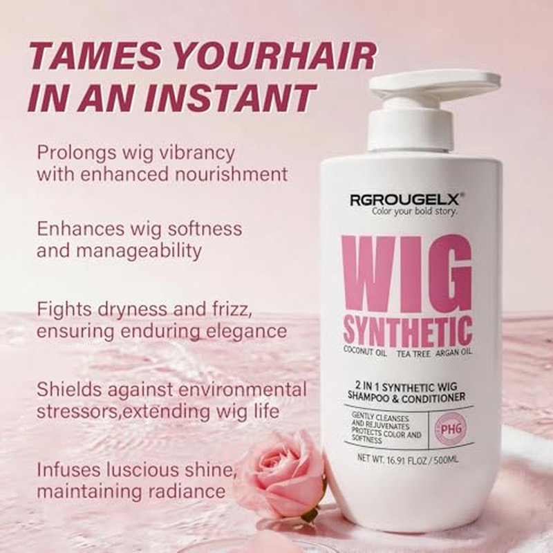 2-in-1 Wig Shampoo & Conditioner for Synthetic Hair, 500ml