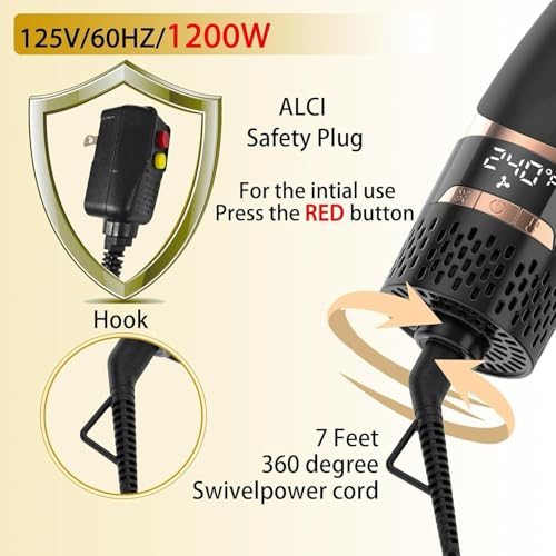 Nicebay Oval Hair Dryer Brush & Volumizer with Display Screen, Anti-Frizz