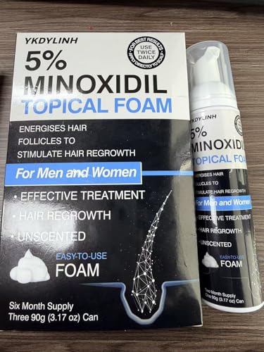 Minoxidil Foam 5% for Hair Regrowth Men & Women - Non-Greasy, 3.17 Oz