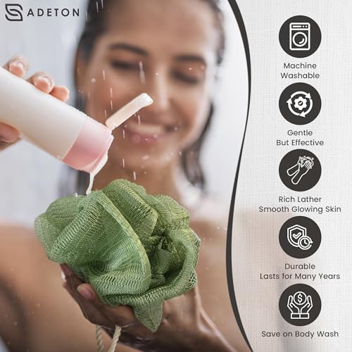 African Net Sponge Exfoliating Body Scrubber 45" - 2 Pack