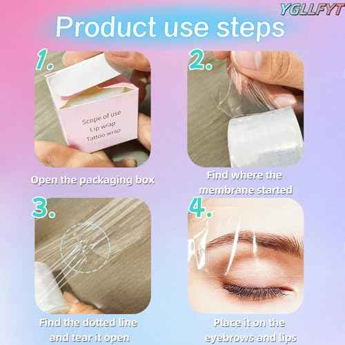 3PK brow lamination supplies Disposable eyebrow tattoo plastic wrap eyebrow cover up for drag brow lamination plastic wrap saran wrap tattoo
