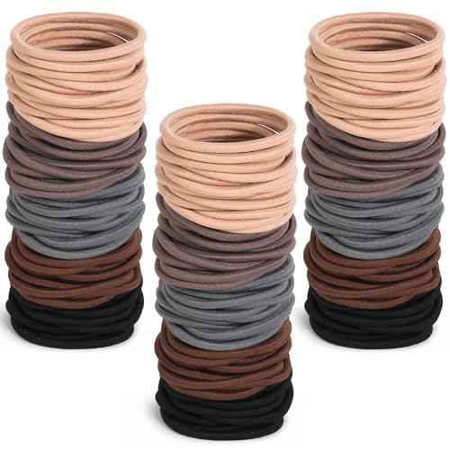 Anezus 200 Pcs Multi-Colored Hair Ties for Thick Hair, Elastics Hair Ties Bulk Hair Bands for Women, Men and Girls(4mm)