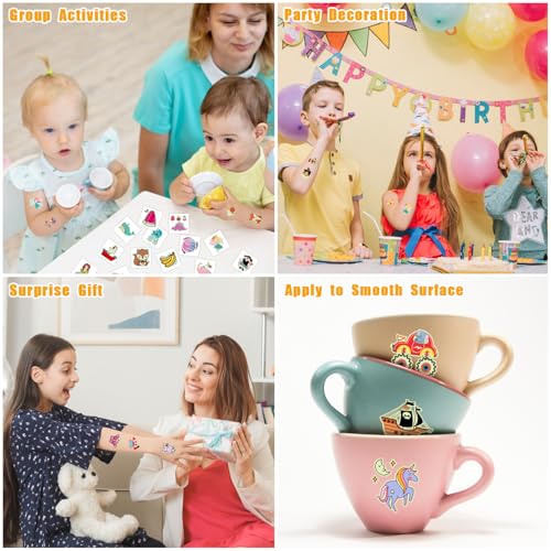 204 Glow Temporary Tattoos for Kids – Individually Wrapped Party Favors