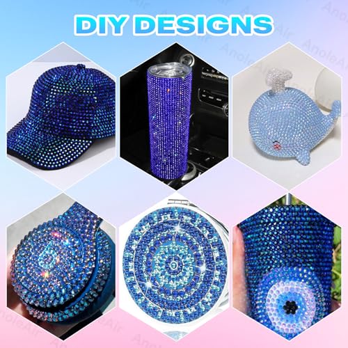 15000 Pcs Blue Flatback Rhinestones for Crafting and DIY