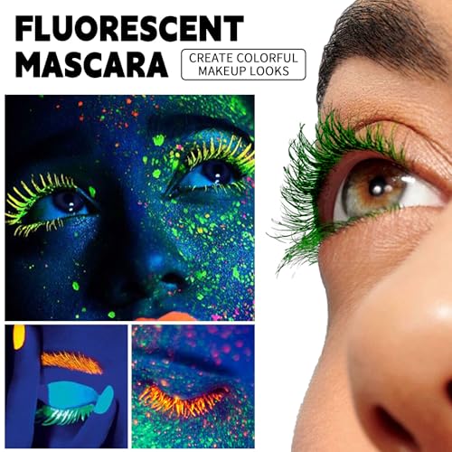 6 Color Neon Glow Mascara Set - Waterproof UV Fluorescent