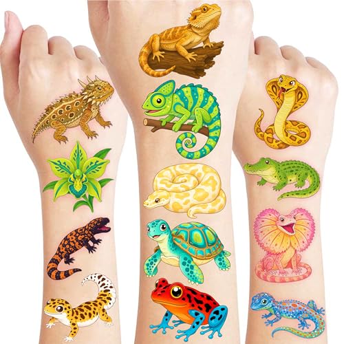 96 Reptile Temporary Tattoos for Kids | Party Favors