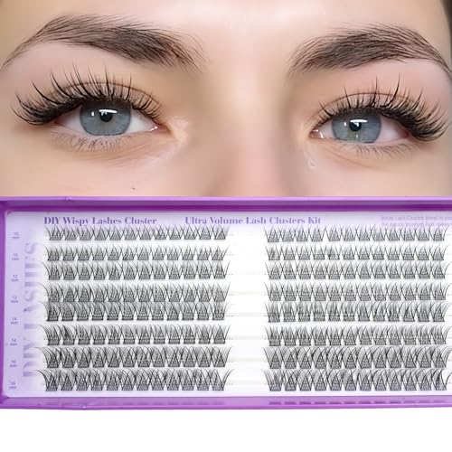 DIY Wispy Lash Clusters Natural Eyelash Extensions - Mink-Like Fibers, 10-16mm