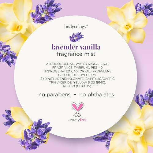 Bodycology Lavender Vanilla Body Mist 8 fl oz - Long-Lasting Fragrance