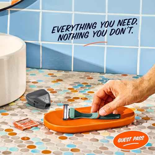 Dollar Shave Club | The Guest Pass Shave Set | 2 Swift Rinse Refill Cartridges, 1 Handle (Green), 1 Razor Cover, Razors for Men