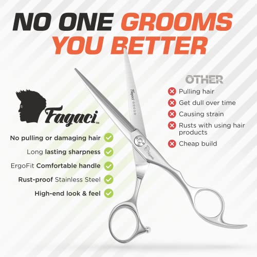 Fagaci 6 Inch Professional Hair Cutting Shears - 440C Steel Scissors