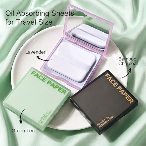KYDA Oil Blotting Paper 200 Sheets with Mirror & Puff