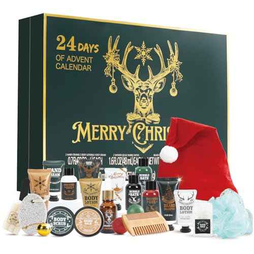 Advent Calendar 2025 Mens, 24PCS Beard Care Grooming Set 24-Day Mens Advent Skincare Calendar for Adults 2025 Countdown Calendar Perfect Christmas Holiday Gift for Husband Dad Boyfriend