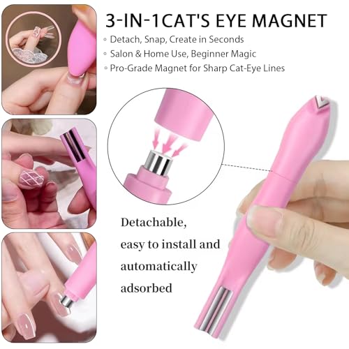 WOKOTO 2-Pack Cat Eye Nail Magnet Pens for Art Design