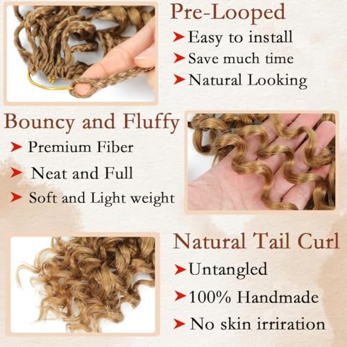 Naniciar 27# Pre Loop Gogo Curl Crochet Hair 8 Inch 8 Packs Water Wave for Black Women