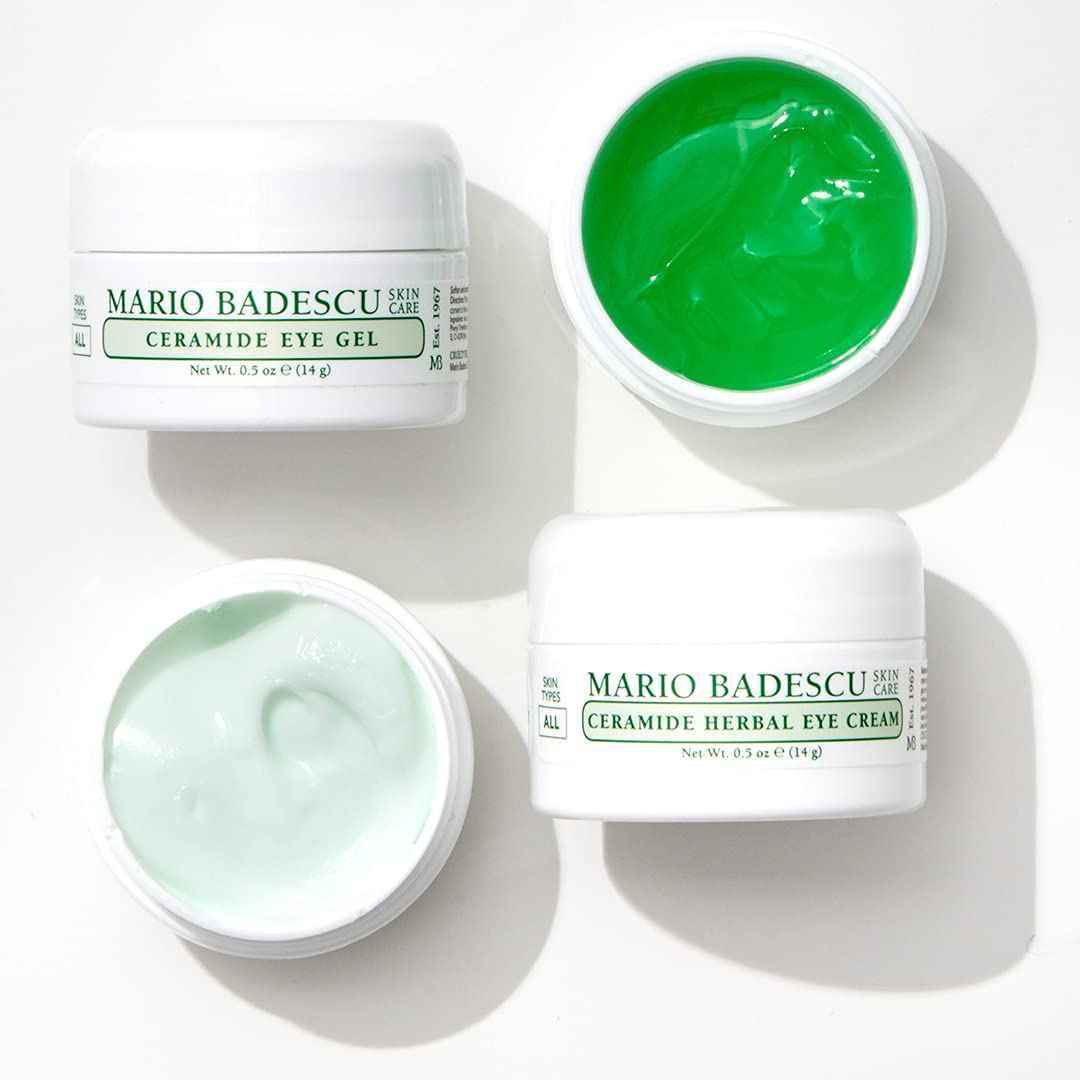 Mario Badescu Ceramide Eye Gel for All Skin Types | Oil Free Eye Gel that Tightens and Smoothes | Formulated with Ceramides & Glycerin, 0.5 Ounce