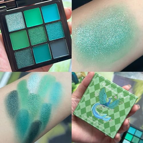 9 Colors Green Eyeshadow Palette - Waterproof Pigmented